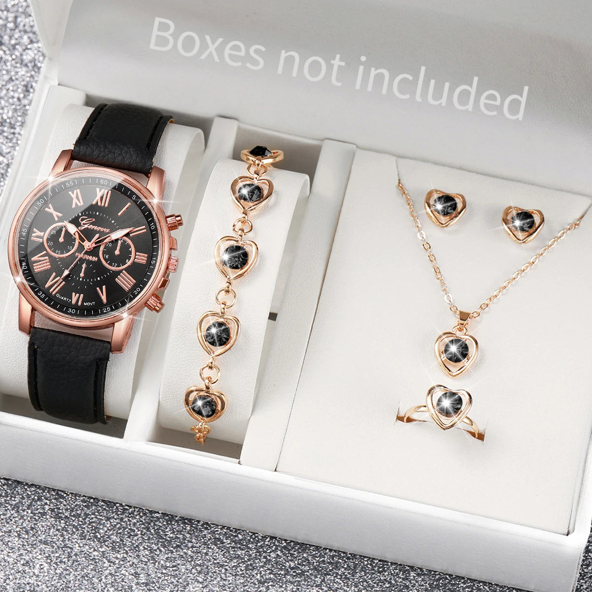 Women's Watch & Jewelry Set (5/6 Pcs)