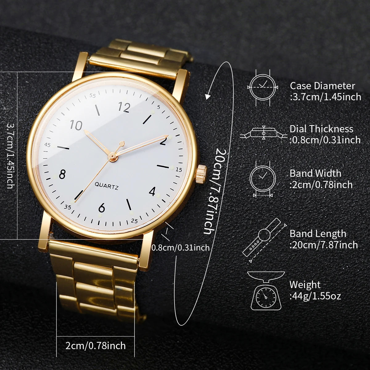 Arabic Dial Watch & Bracelet Set