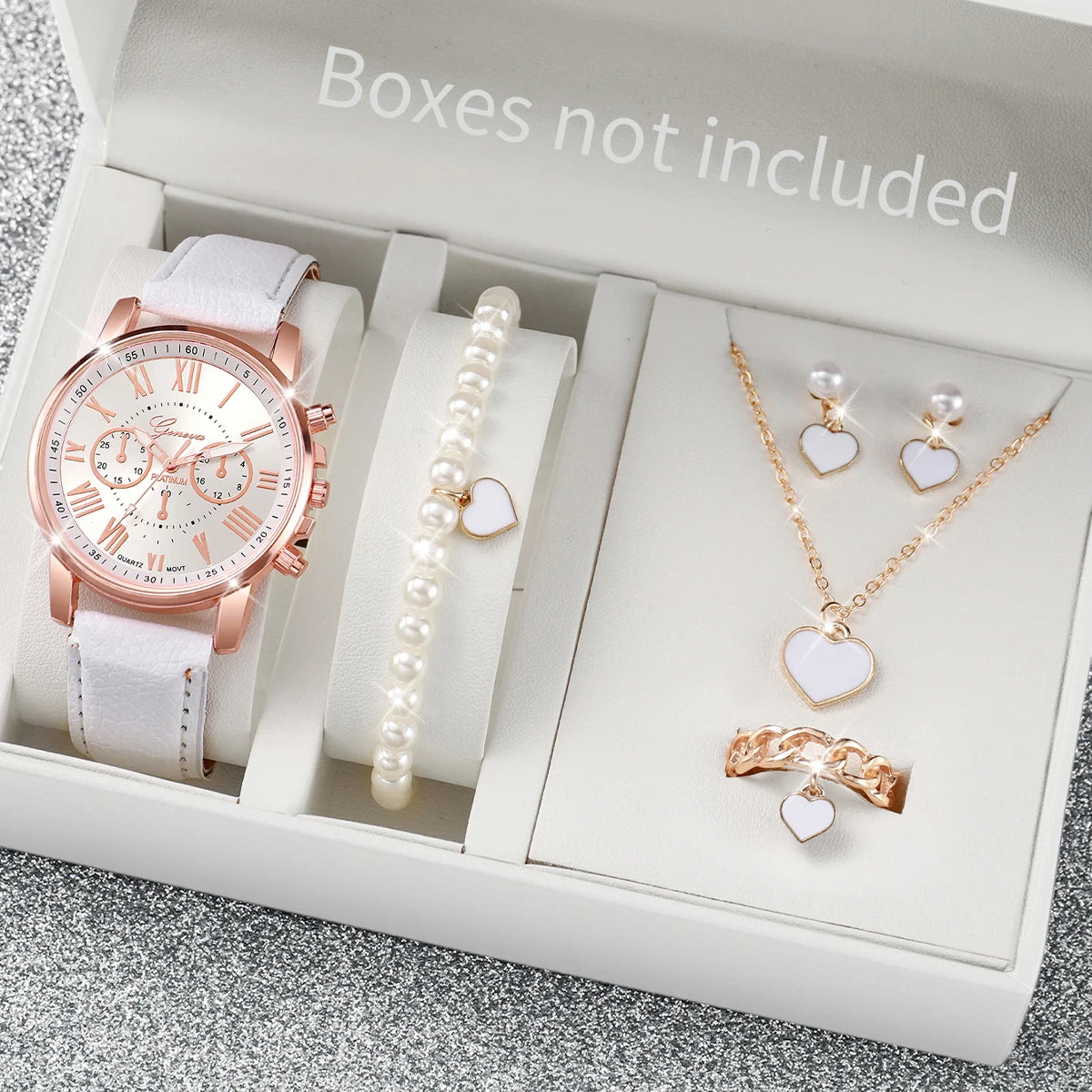 Women's Watch & Jewelry Set (5/6 Pcs)