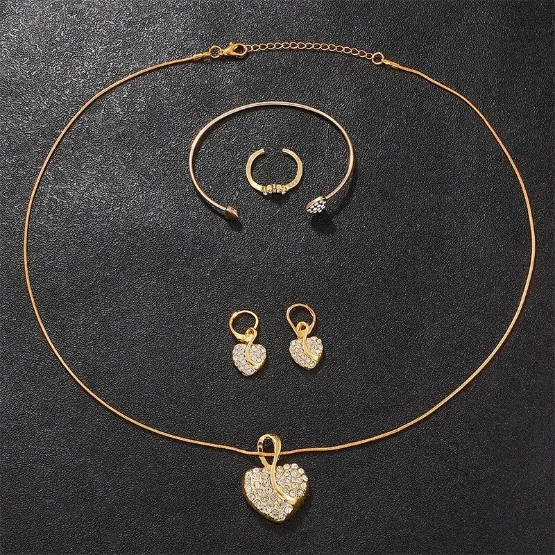 Gold Luxury Watch & Jewelry Set