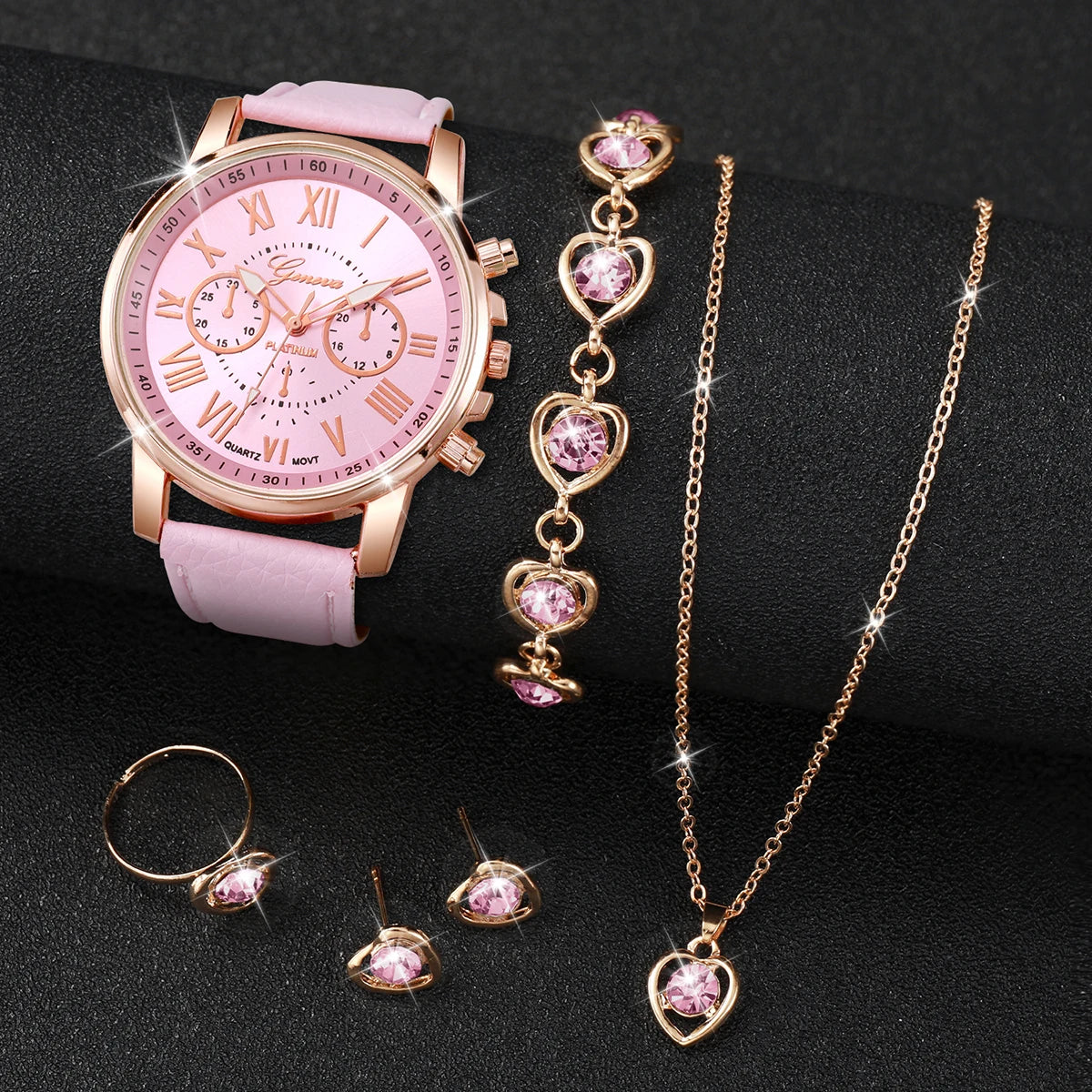 Women's Watch & Jewelry Set (5/6 Pcs)