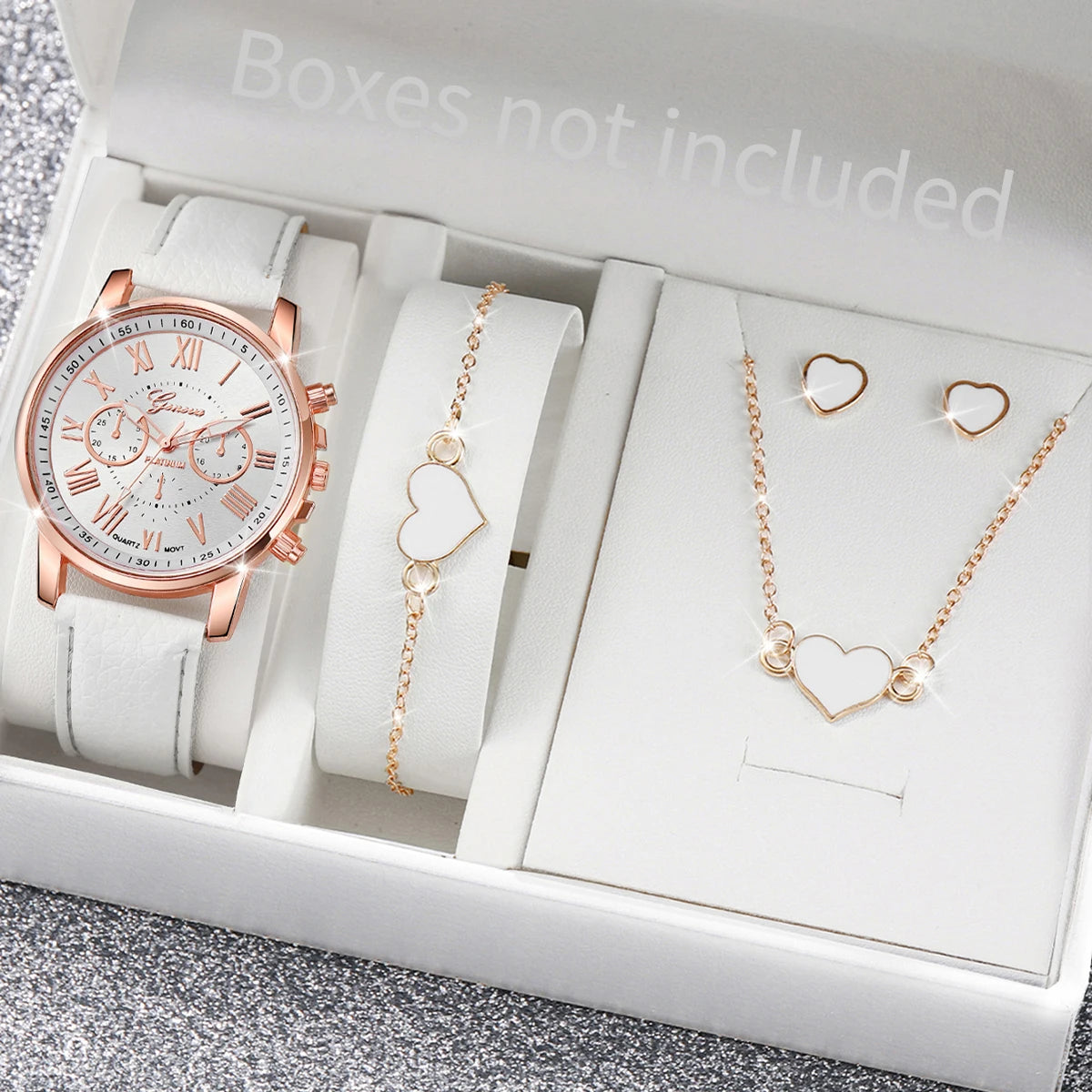 Women's Watch & Jewelry Set (5/6 Pcs)