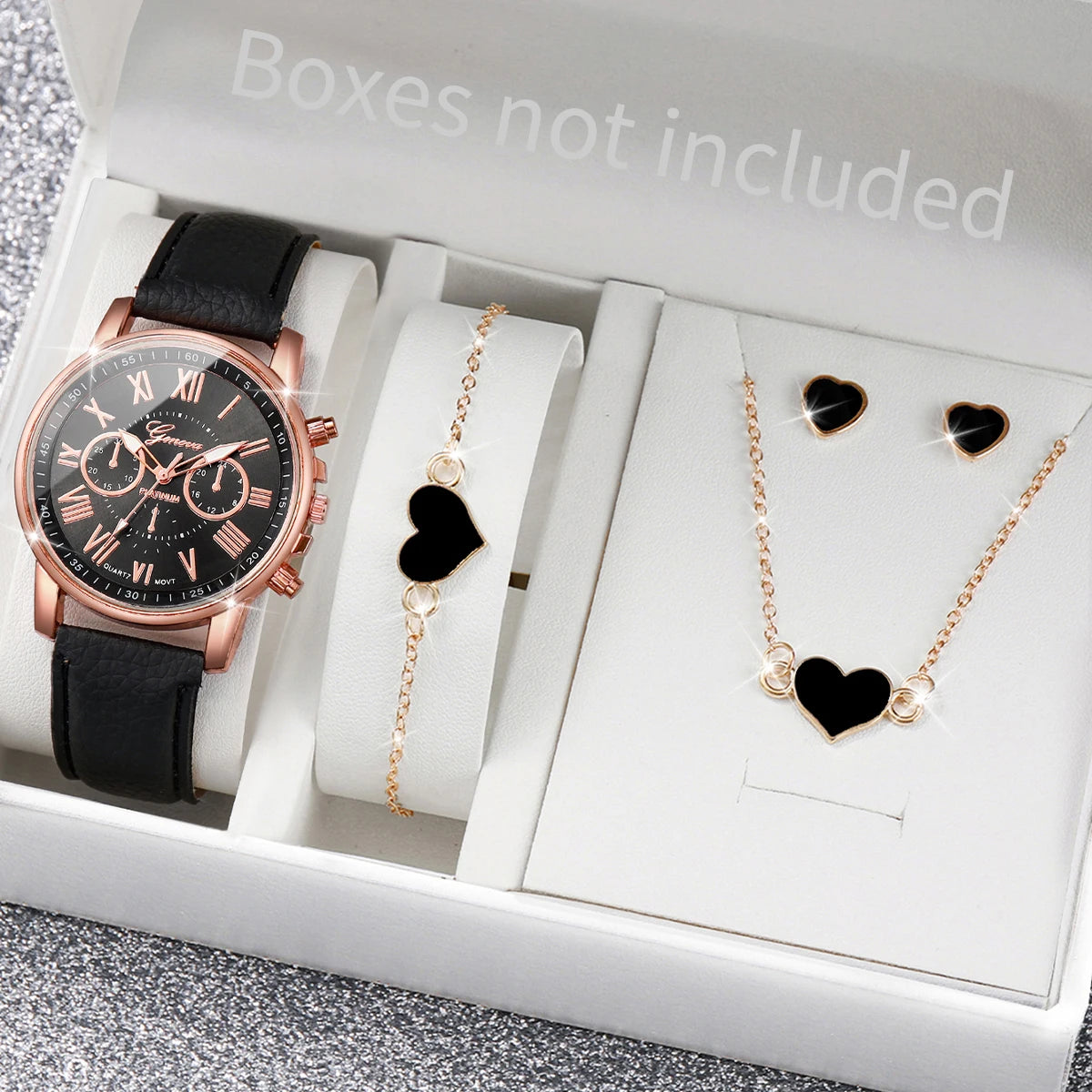 Women's Watch & Jewelry Set (5/6 Pcs)