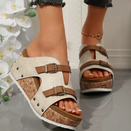 Sandales à Boucle Femme – Talon Haut & Confort