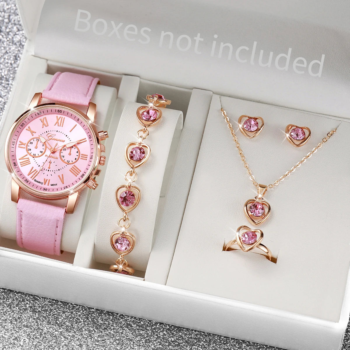 Women's Watch & Jewelry Set (5/6 Pcs)