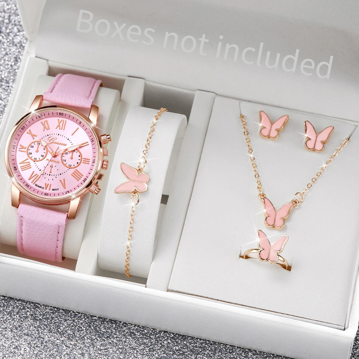 Women's Watch & Jewelry Set (5/6 Pcs)