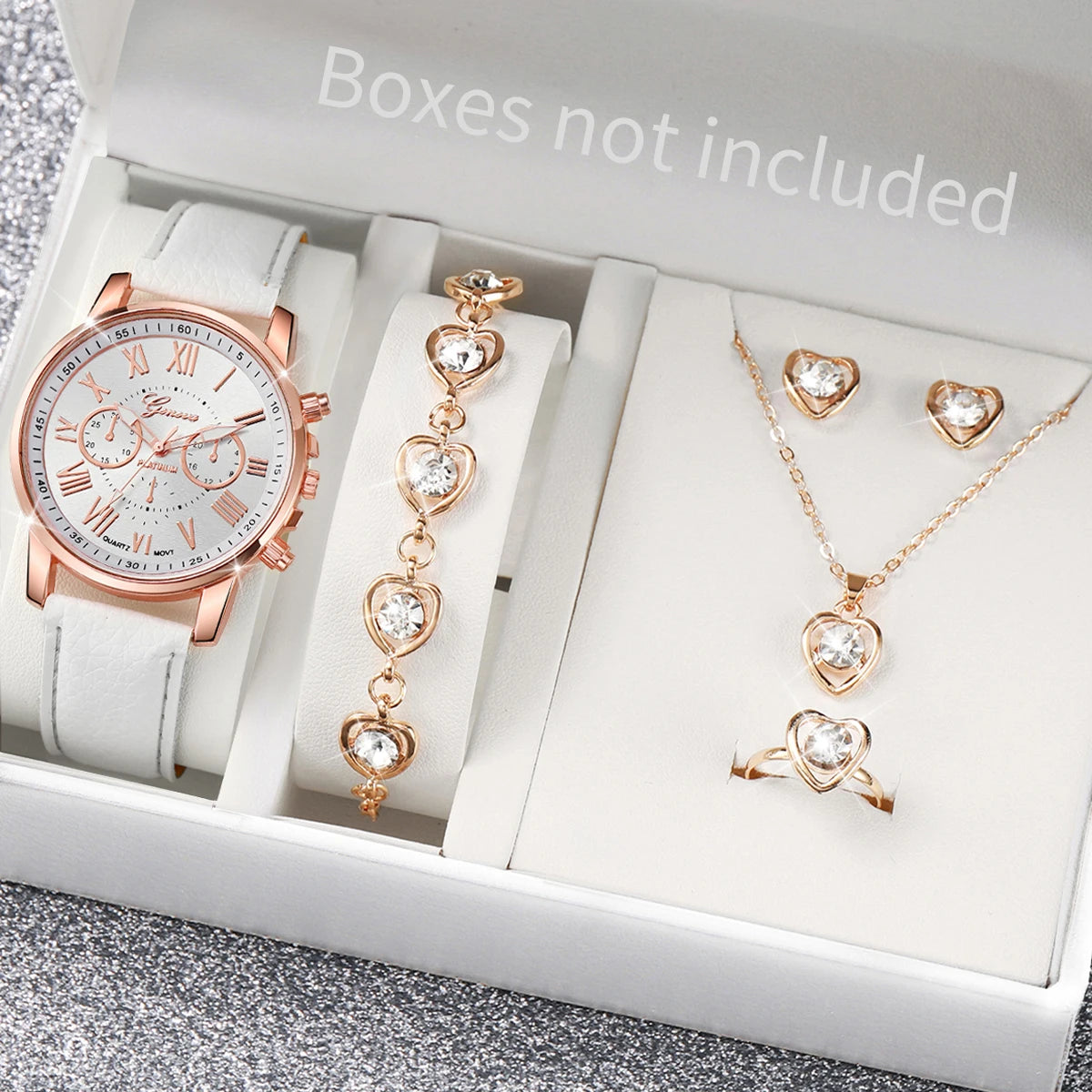 Women's Watch & Jewelry Set (5/6 Pcs)